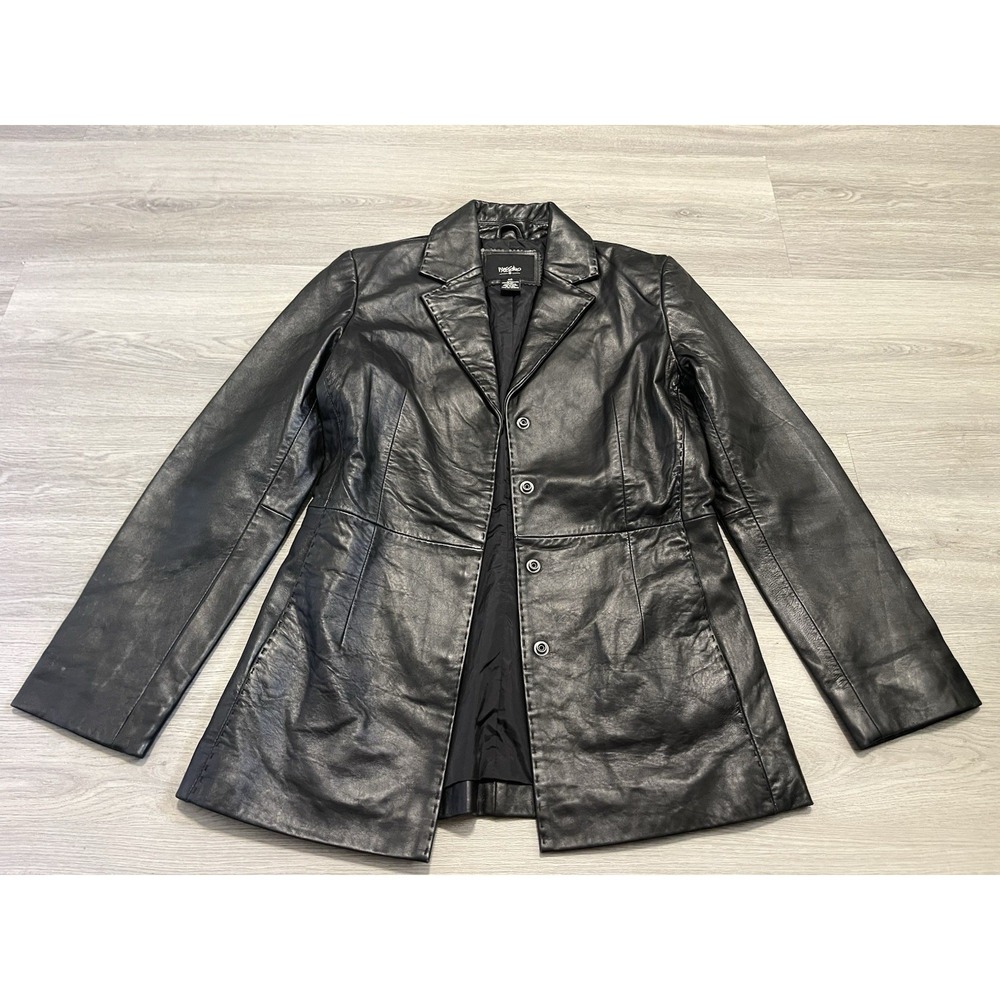 Y2K Mossimo Black Jacket Moto Style Womens XSmall Western Motorcycle